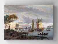 Full Frame Rulo Kanvas - Abraham Storck - A River Vier (FF-KT001)