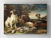 Full Frame Rulo Kanvas - David de Coninck - Dead Birds and Game with Gun Dogs and a Little Owl	(FF-KT040)