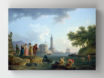 Full Frame Rulo Kanvas - Claude-Joseph Vernet - A Sea-Shore (FF-KT039)