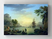 Full Frame Rulo Kanvas - Claude-Joseph Vernet - Sunset (FF-KT037)