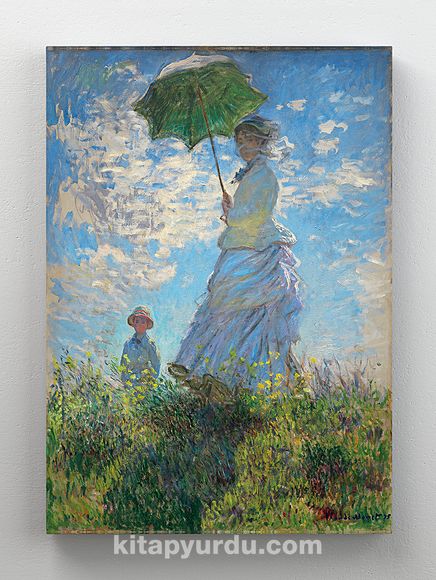 Full Frame Rulo Kanvas - Claude Monet - Woman with a Parasol (1875) Madame Monet and Her Son (FF-KT036)