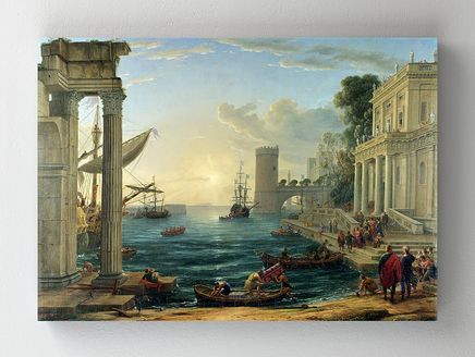 Full Frame Rulo Kanvas - Claude Lorrain - Seaport With The Embarkation Of The Queen Of Sheba (FF-KT030)
