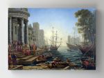 Full Frame Rulo Kanvas - Claude Lorrain - Seaport with the Embarkation of Saint Ursula (FF-KT029)