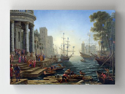 Full Frame Rulo Kanvas - Claude Lorrain - Seaport with the Embarkation of Saint Ursula (FF-KT029)