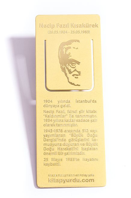 Kıskaçlı Pirinç Kitap Ayracı (Necip Fazıl Kısakürek)