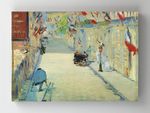 Full Frame Rulo Kanvas - Edouard Manet - The Rue Mosnier with Flags 1878 (FF-KT052)