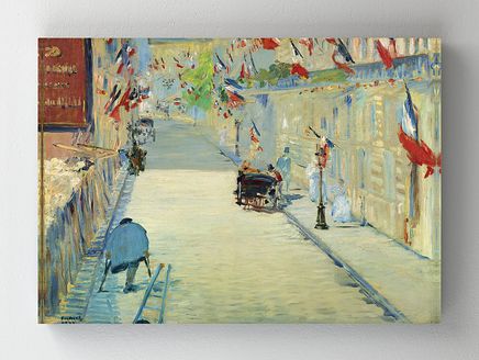 Full Frame Rulo Kanvas - Edouard Manet - The Rue Mosnier with Flags 1878 (FF-KT052)