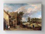 Full Frame Rulo Kanvas - David Teniers the Younger - Peasants playing Bowls outside a Village Inn	(FF-KT042)