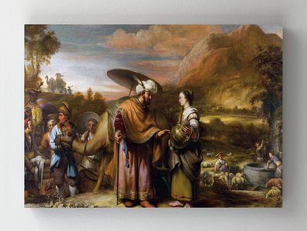 Full Frame Rulo Kanvas - Gerbrand van den Eeckhout - Rebekah and Eliezer at the Well	 (FF-KT066)