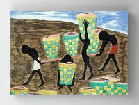 Full Frame Rulo Kanvas - Jacob Lawrence Child labor and a lack of education was one of the other reasons for people wishing to leave their homes (FF-KT087)