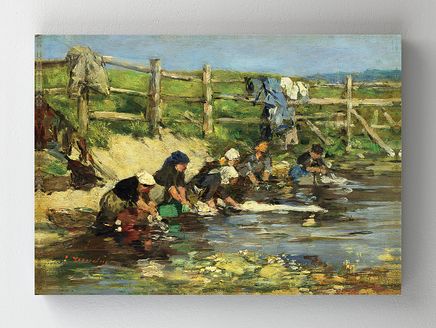Full Frame Rulo Kanvas - Eugène Boudin - Laundresses by a Stream	(FF-KT081)