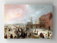 Full Frame Rulo Kanvas - Hendrick Avercamp - A Scene on the Ice near a Town	(FF-KT076)