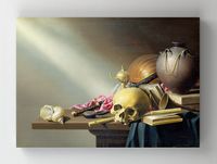 Full Frame Rulo Kanvas - Harmen Steenwyck - Still Life- An Allegory of the Vanities of Human Life (FF-KT075)