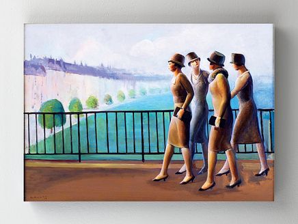 Full Frame Rulo Kanvas - Guy Pène du Bois - Americans in Paris (FF-KT074)