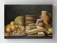 Full Frame Rulo Kanvas - Luis Meléndez - Still Life with Oranges and Walnuts (FF-KT108)