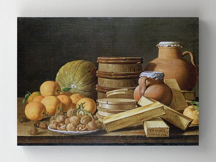 Full Frame Rulo Kanvas - Luis Meléndez - Still Life with Oranges and Walnuts (FF-KT108)