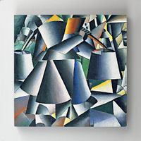 Full Frame Rulo Kanvas - Kazimir Malevich - Woman with Pails Dynamic Arrangement (FF-KT107)