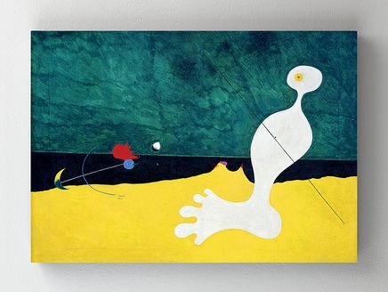 Full Frame Rulo Kanvas - Joan Miró - Person Throwing a Stone at a Bird (FF-KT101)