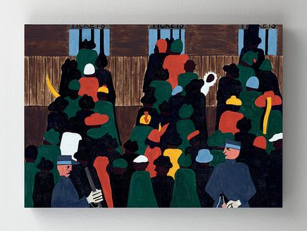 Full Frame Rulo Kanvas - Jacob Lawrence The Railroad Stations Were At Times So Over-packed With People Leaving That Special Guards Had To Be Called İn To Keep Order (FF-KT091)