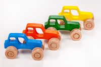 Montessori Ahşap Zeka Oyunları/ w-Colorful Cars