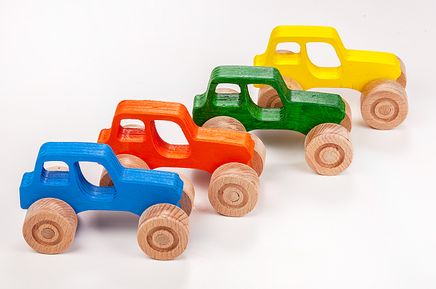 Montessori Ahşap Zeka Oyunları/ w-Colorful Cars