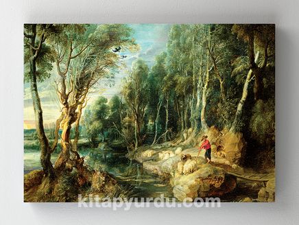 Full Frame Rulo Kanvas - Peter Paul Rubens - A Shepherd With His Flock in a Woody Landscape (FF-KT134)