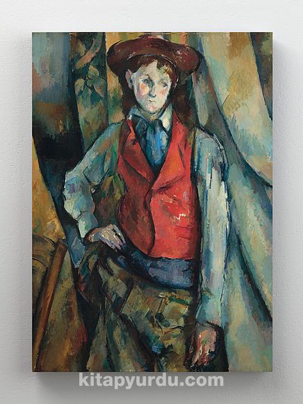 Full Frame Rulo Kanvas - Paul Cézanne - Le Garçon Au Gilet Rouge, Par (FF-KT133)