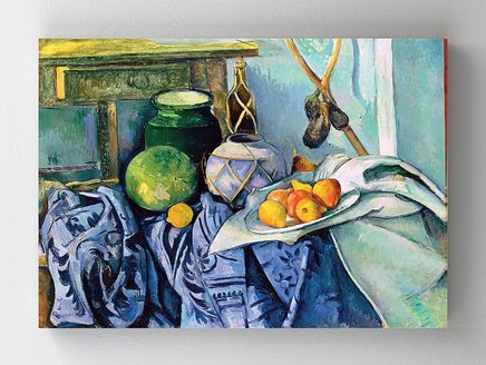 Full Frame Rulo Kanvas - Paul Cézanne - Still Life with a Ginger Jar and Eggplants (FF-KT128)
