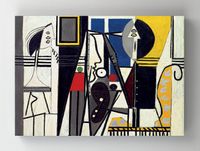 Full Frame Rulo Kanvas - Pablo Picasso - Ressam ve Model Painter and Model Paris 1928 (FF-KT125)