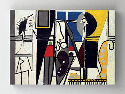 Full Frame Rulo Kanvas - Pablo Picasso - Ressam ve Model Painter and Model Paris 1928 (FF-KT125)