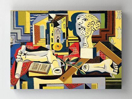 Full Frame Rulo Kanvas - Pablo Picasso - Alçı Baş ile Atölye - Studio with Plaster Head (FF-KT124)