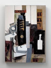 Full Frame Rulo Kanvas - Pablo Picasso - Glass, Guitar, and Bottle (FF-KT123)