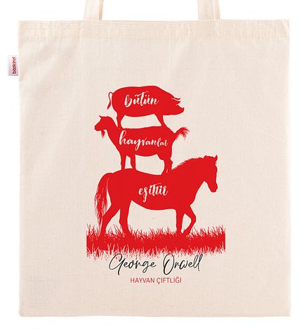Askılı Bez Çanta - Hayvan Çiftliği - Bütün Hayvanlar Eşittir