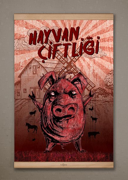 Full Frame Kanvas Poster - Hayvan Çiftliği, Napoleon (FFK-010)