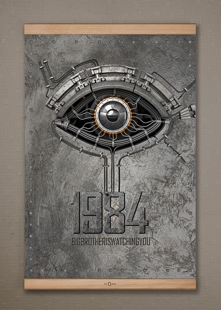 Full Frame Kanvas Poster - 1984 Distopik Göz (FFK-006)