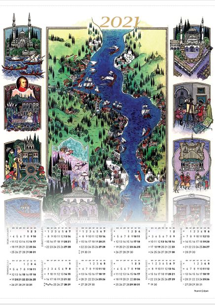 2021 Takvimli Poster - Minyaturler - Nusret Colpan