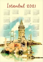 2021 Takvimli Poster - Şehirler - İstanbul