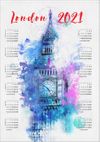 2021 Takvimli Poster - Sehirler - London Big Ben