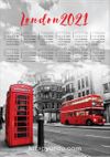 2021 Takvimli Poster - Şehirler - London Sokak