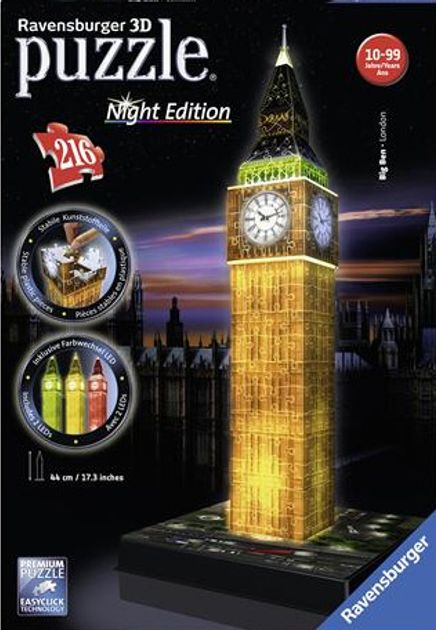 3D Puzzle Big Ben-Night 216 Parça (RPB 125883)
