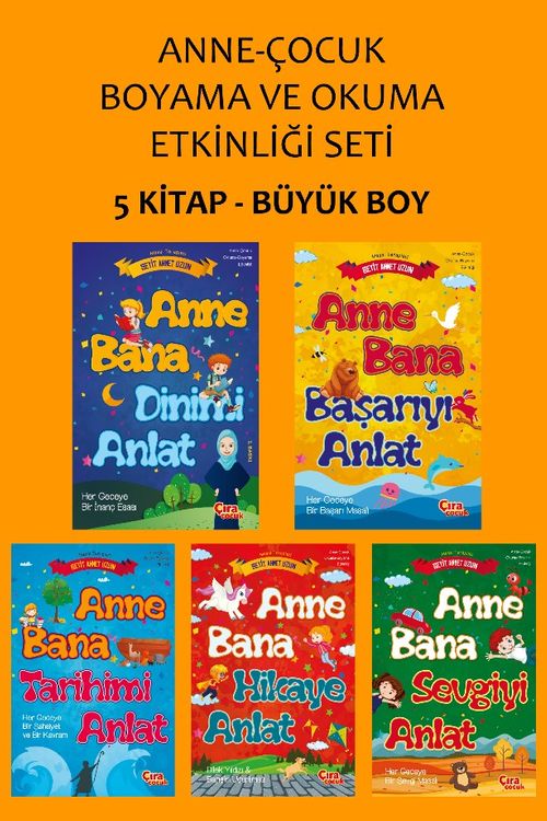 Anne-Çocuk Boyama ve Okuma Etkinliği Seti (5 Kitap)