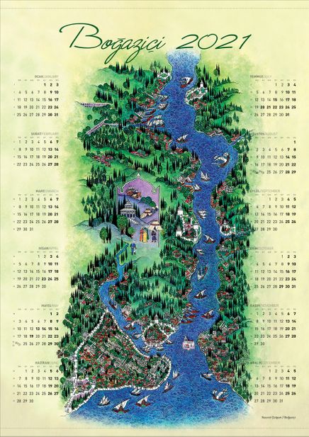 2021 Takvimli Poster - Minyaturler - Nusret Colpan Bogazici