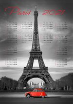 2021 Takvimli Poster - Şehirler - Paris