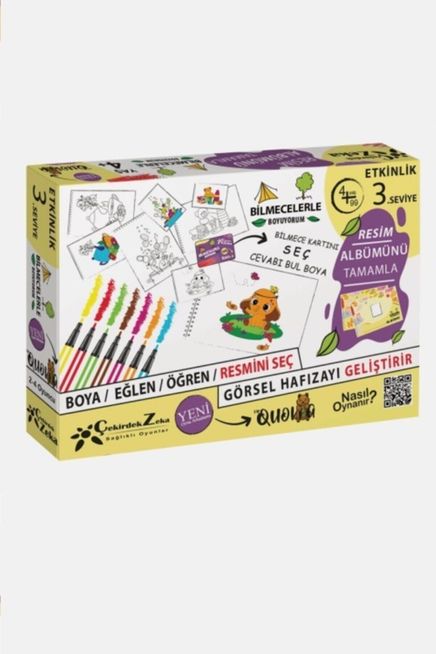 Çekirdek Zeka Bilmecelerle Boyuyorum Etkinlik 3.Seviye(009544)