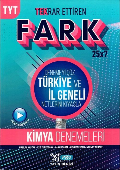 TYT Kimya Fark 25x7 Tekrar Ettiren Denemeleri