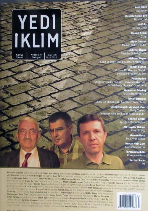 7edi İklim Sayı:310 Ocak 2016 Kültür Sanat Medeniyet Edebiyat Dergisi