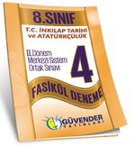8. Sınıf T.C. İnkılap Tarihi ve Atatürkçülük 2. Dönem Merkezi Sistem Ortak Sınavı 4 Fasikül Deneme
