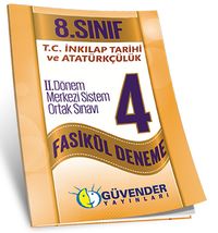 8. Sınıf T.C. İnkılap Tarihi ve Atatürkçülük 2. Dönem Merkezi Sistem Ortak Sınavı 4 Fasikül Deneme