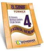 8. Sınıf Türkçe 2. Dönem Merkezi Sistem Ortak Sınavı 4 Fasikül Deneme