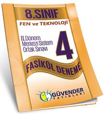8. Sınıf Fen Teknoloji 2. Dönem Merkezi Sistem Ortak Sınavı 4 Fasikül Deneme
